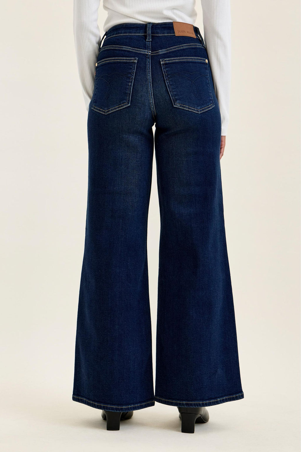Judy Blue High-Waisted Wide-Leg Dark Wash Jeans