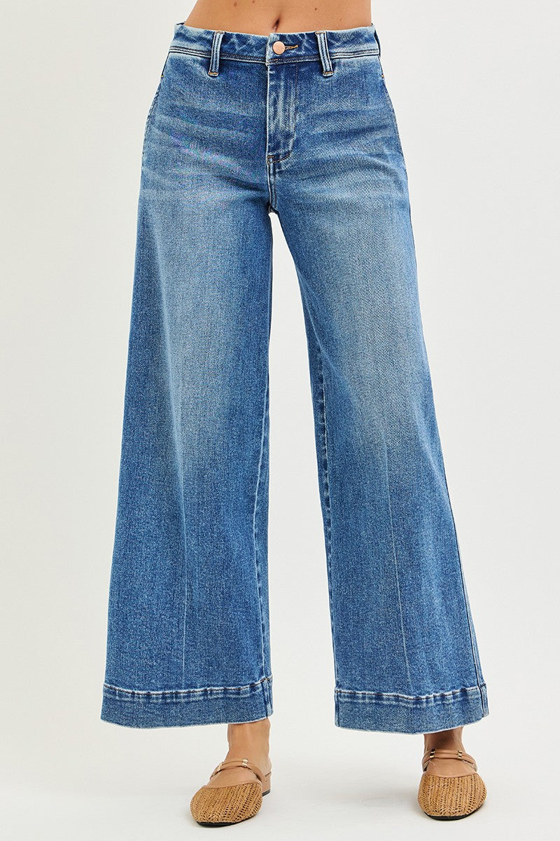 RISEN Slouchy Ankle Wide Jeans
