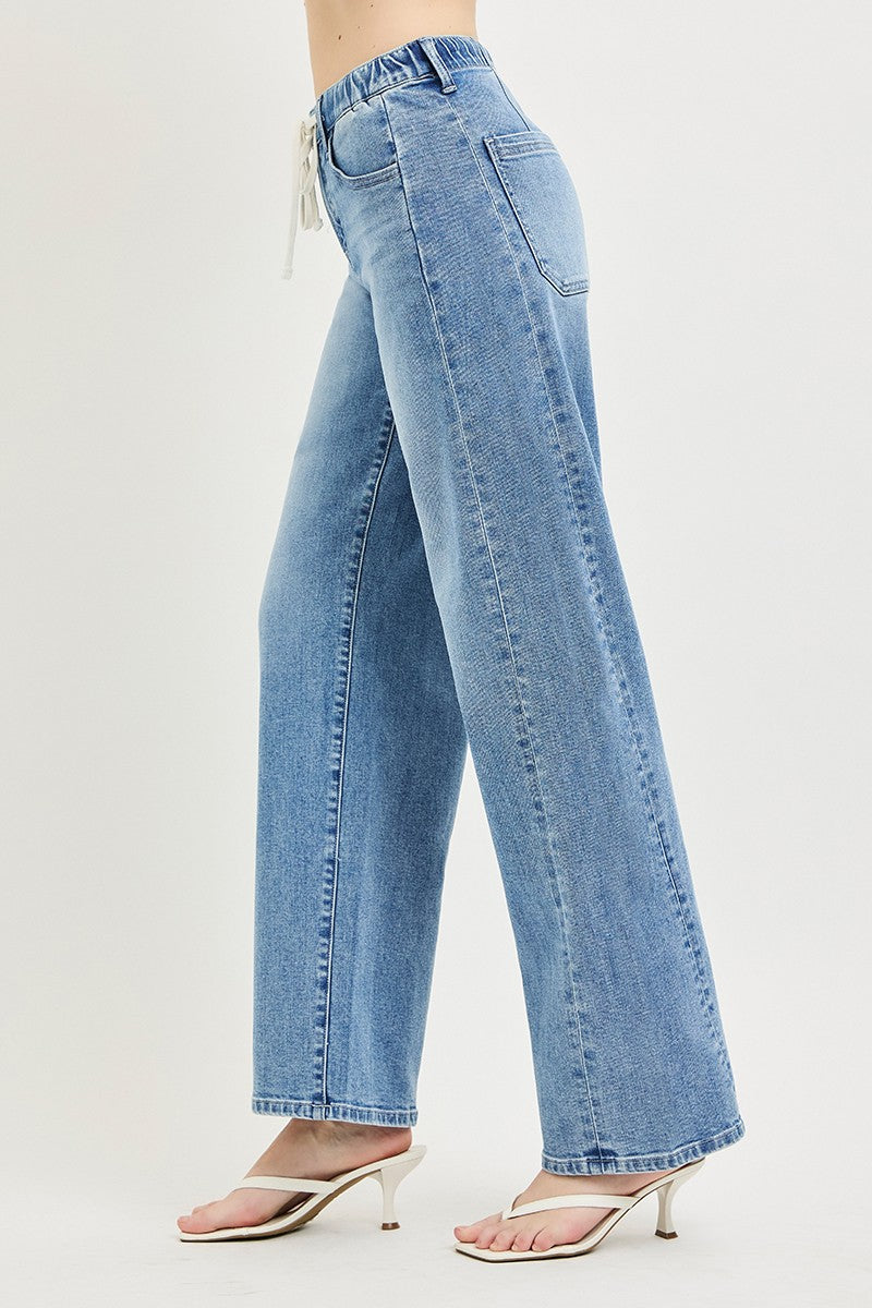 RISEN Relaxed Fit Drawstring Waist Jeans