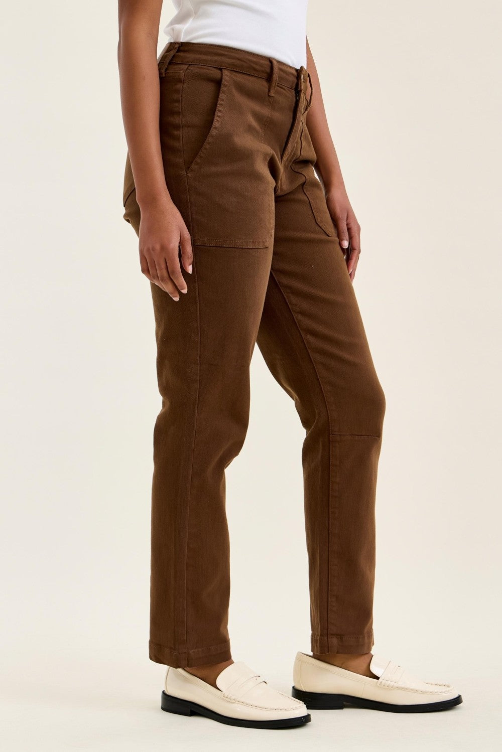 Judy Blue High Waist Aurora Weekender Jeans with Knee Darts C Mahogany