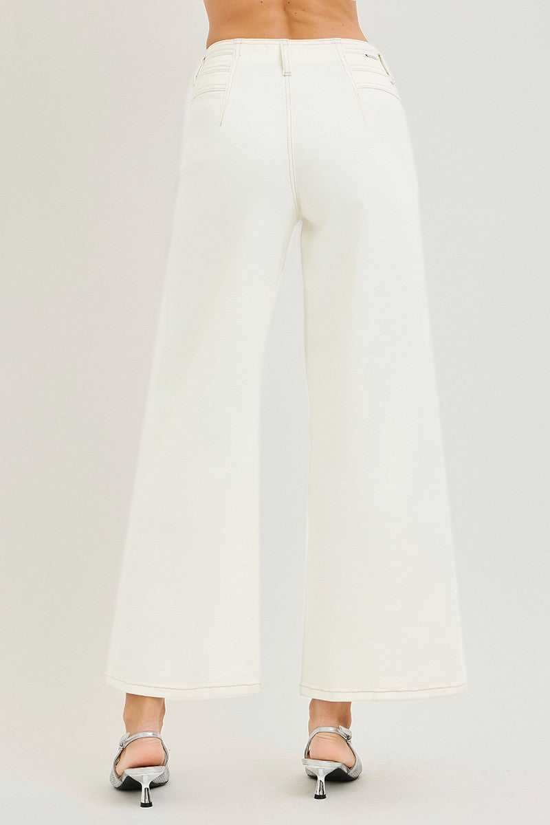 RISEN High Rise Ankle Wide Pants