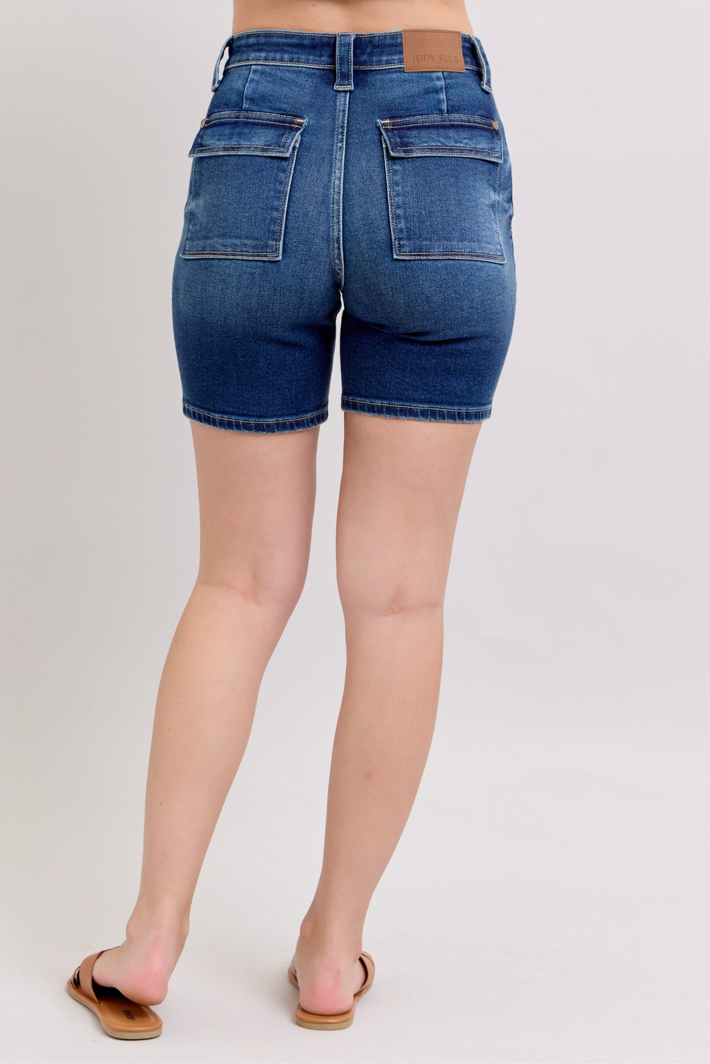 Judy Blue Full Size High Waist Bermudas Jeans W/ Back Flap Pockets Plus Size