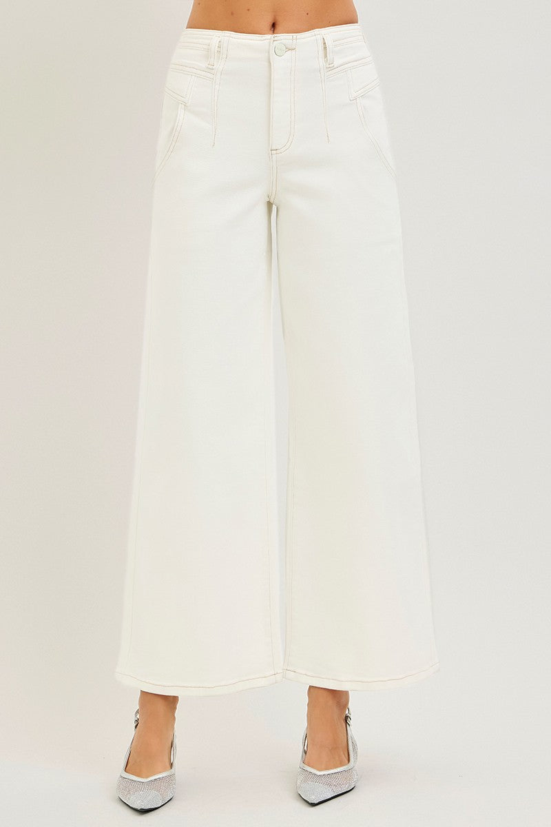 RISEN High Rise Ankle Wide Pants