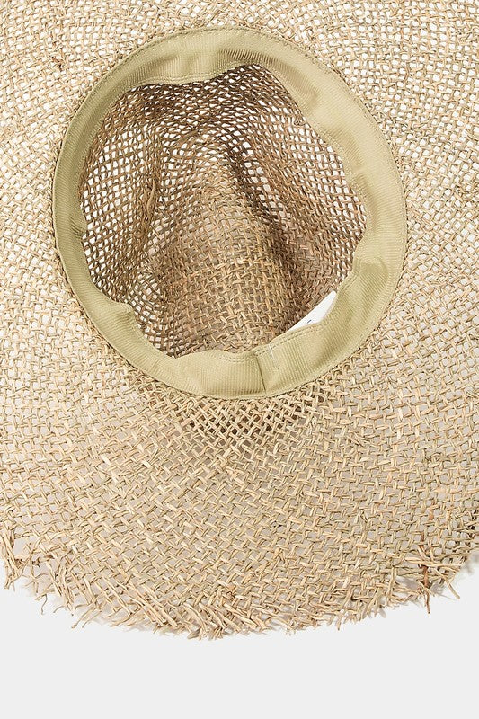 Fame Fringe Edge Straw Braided Western Fedora Hat