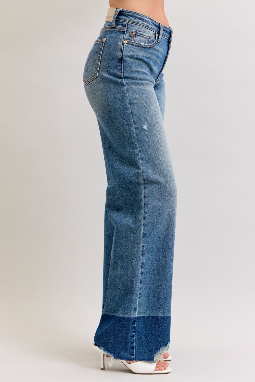 Judy Blue Raw Hem High Waist Column Straight Jeans