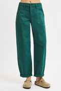 RISEN High Rise Ankle Cuffed Barrel Pants