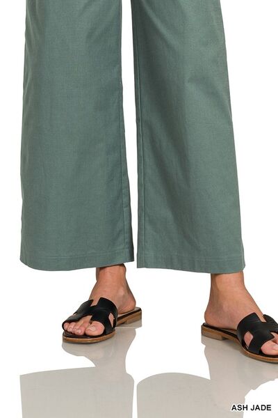 Zenana Woven Knot Strap Overalls