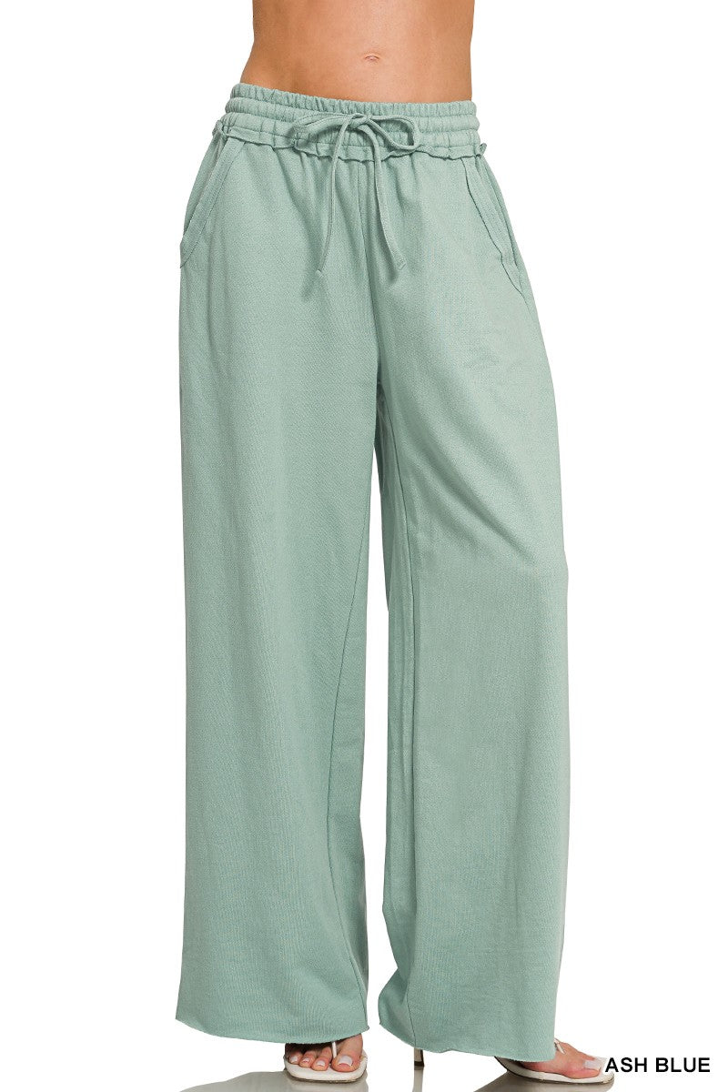 Zenana French Terry Wide Leg Sweatpants