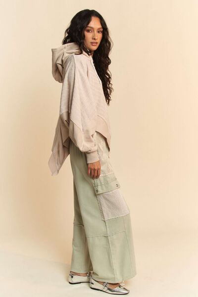 Davi & Dani Lace Patchwork Bottom Opening Adjustable Pants