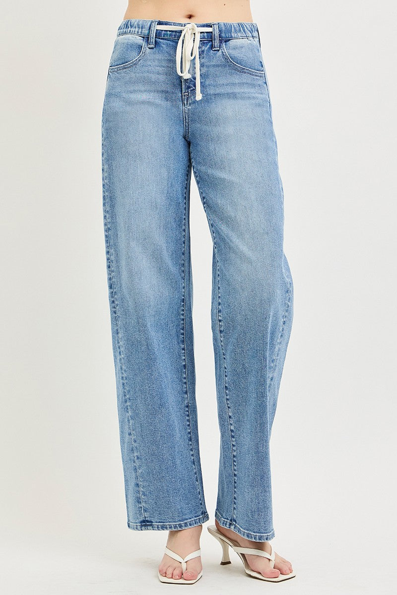 RISEN Relaxed Fit Drawstring Waist Jeans