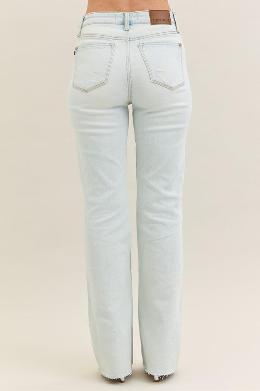 Judy Blue Full Size Destroy & Fray Hem Bootcut Jeans Plus Size