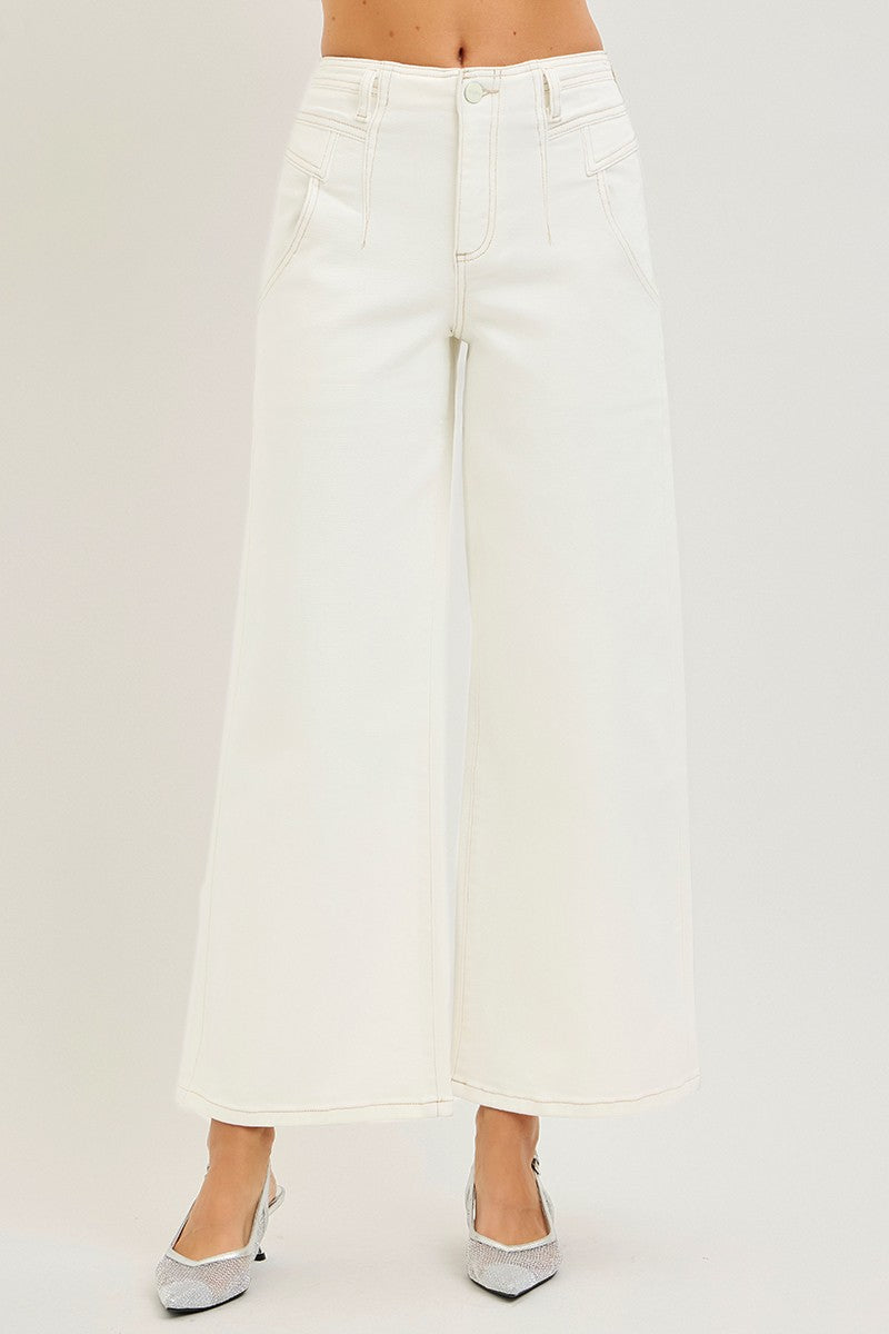 RISEN High Rise Ankle Wide Pants
