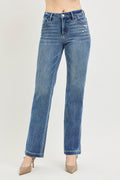 RISEN Tummy Control 4way Stretch Mid Rise Straight Crease Line