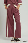 Umgee Colorblock Side Stripe Straight Pants