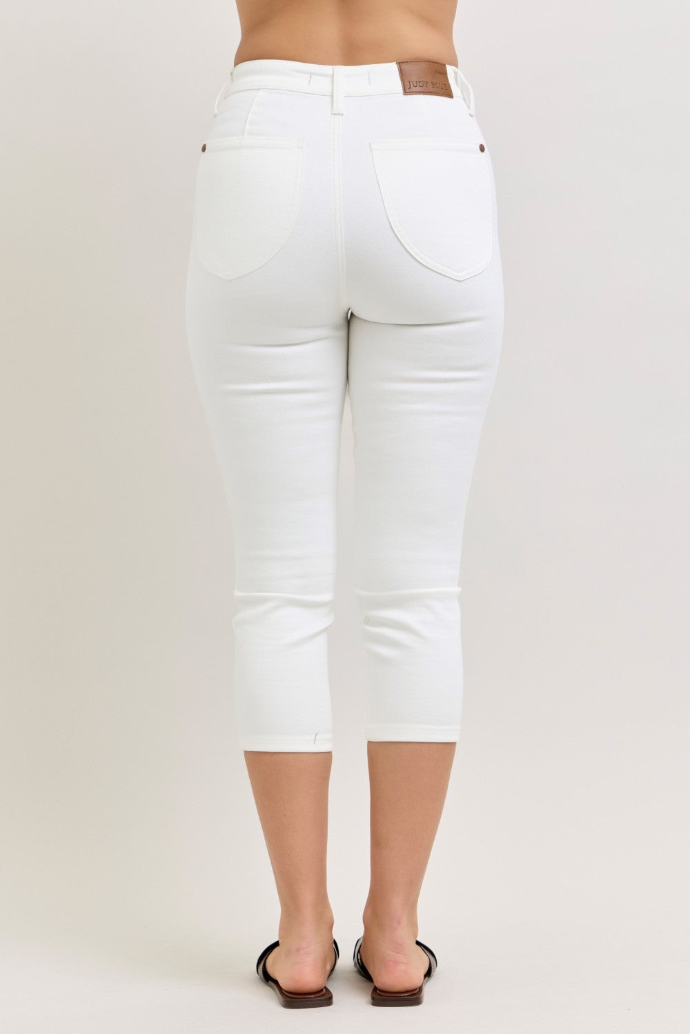 Judy Blue High Waist Extended Waistband Capri Pants with Spade Pockets
