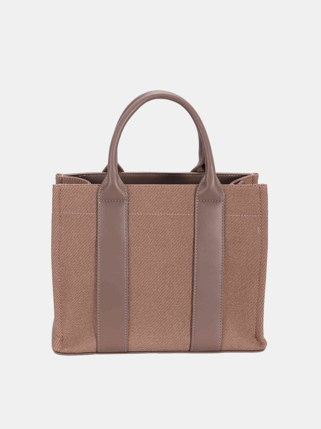 David Jones Canvas Tote Handbag with Contrast Leather Handles