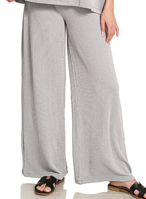Zenana Raised Rib Relaxed Top & Pants Set