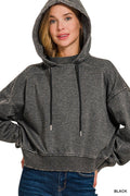 Zenana Acid Wash Fleece Hoodie