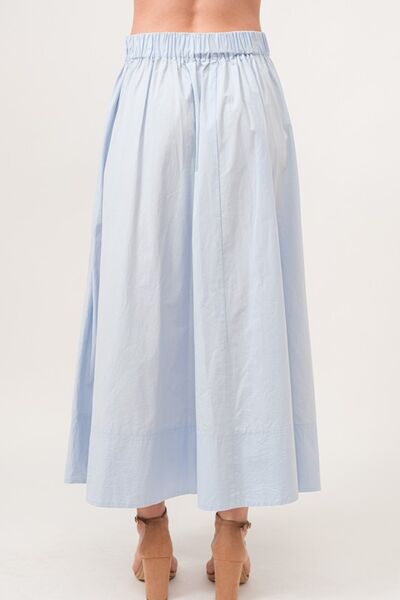 And The Why A-line Flowing Elastic Back Midi Skirt