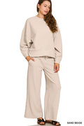 Zenana Ribbed Round Neck Pullover and Drawstring Pants Set