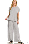 Zenana Raised Rib Relaxed Top & Pants Set