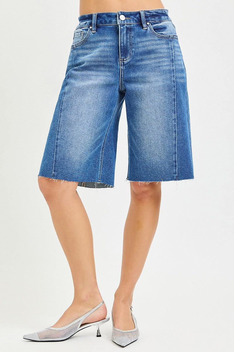 RISEN Raw Hem Slouchy Seamed Jorts