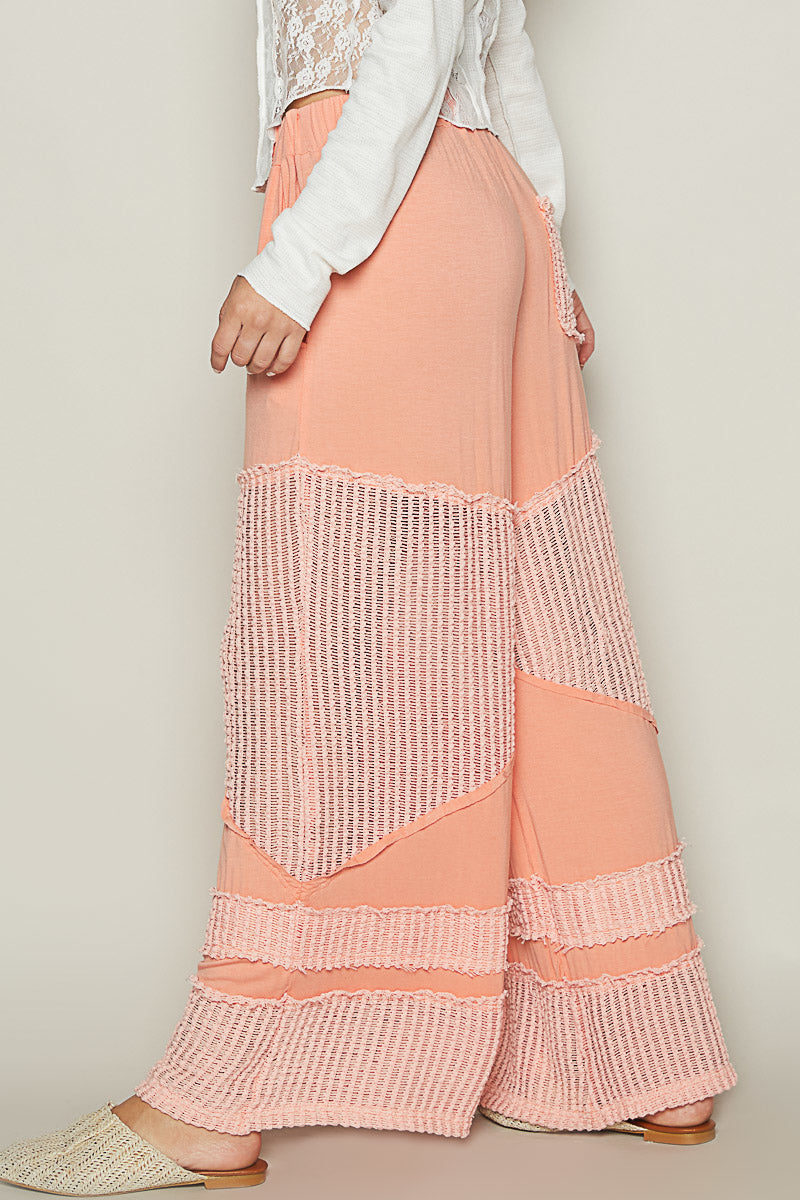 POL Drawstring Elastic Waistband Wide-Leg Pants