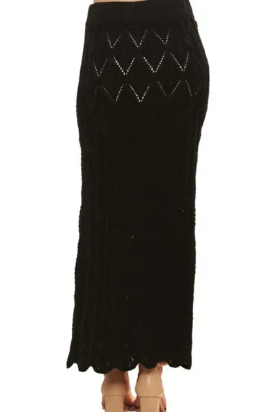 ADORA Scallop Trim Detail Knit Skirt