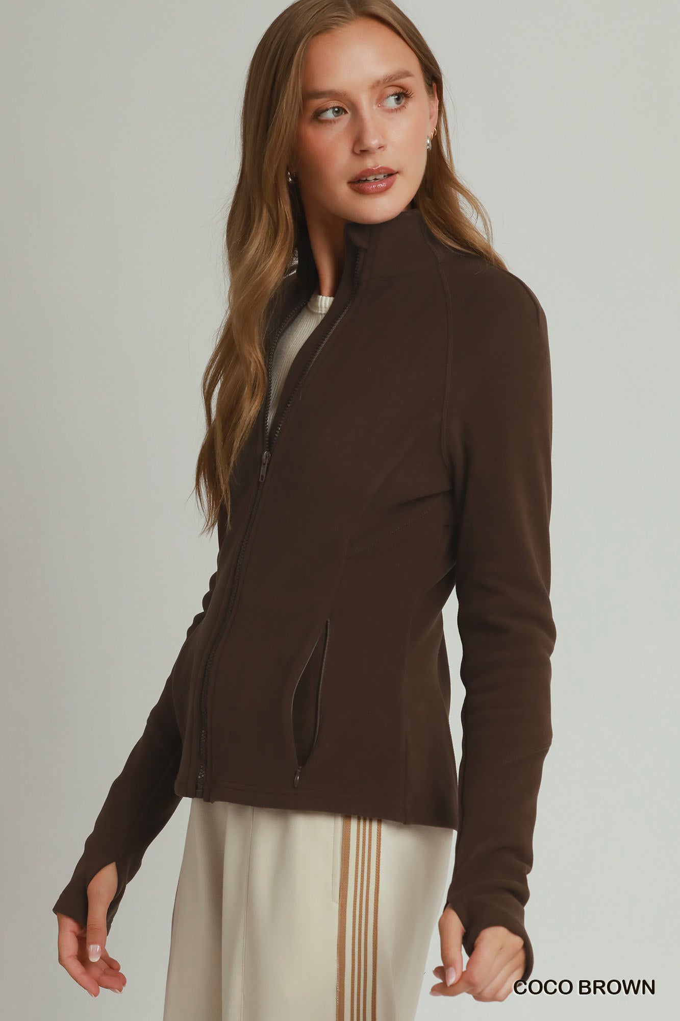 Umgee Soft Fleece Full Zip Jacket With Pockets